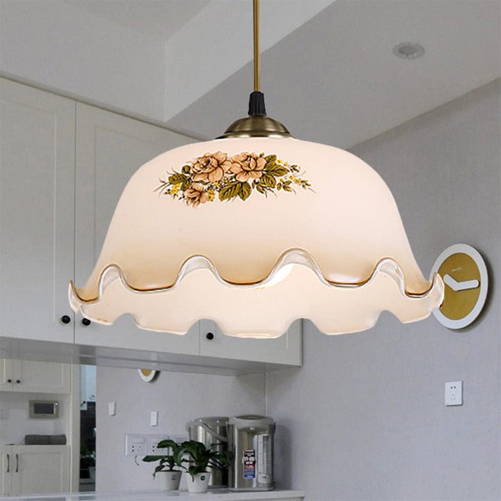 Vintage Flower Pattern Small Pendant Light