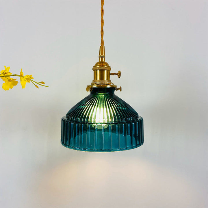 Vintage Retro Glass Shade Pendant Lamp