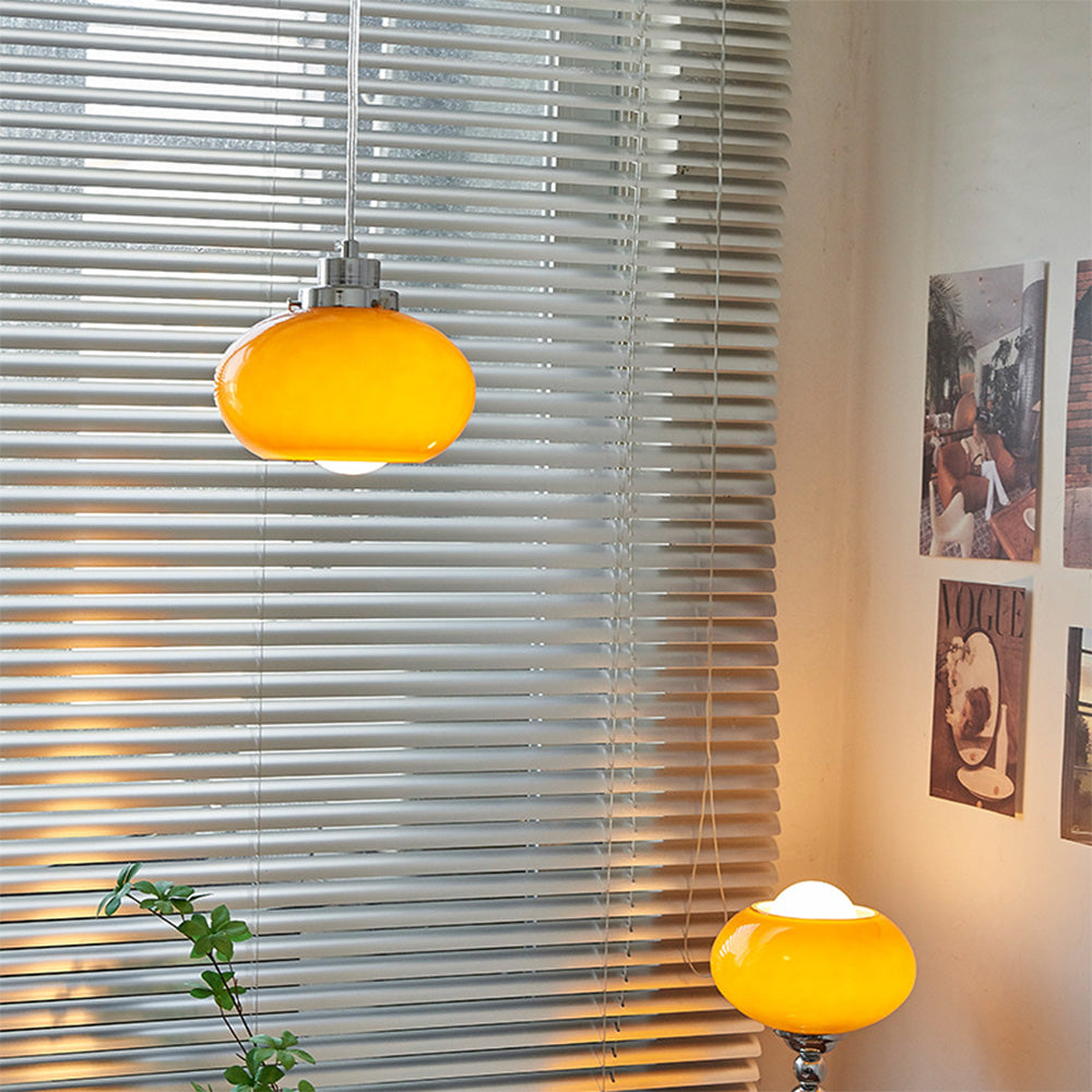 Bauhaus Medieval Yellow Glass Pendant Light