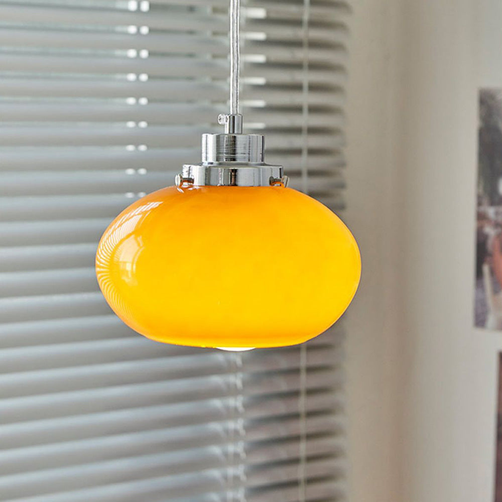 Bauhaus Medieval Yellow Glass Pendant Light