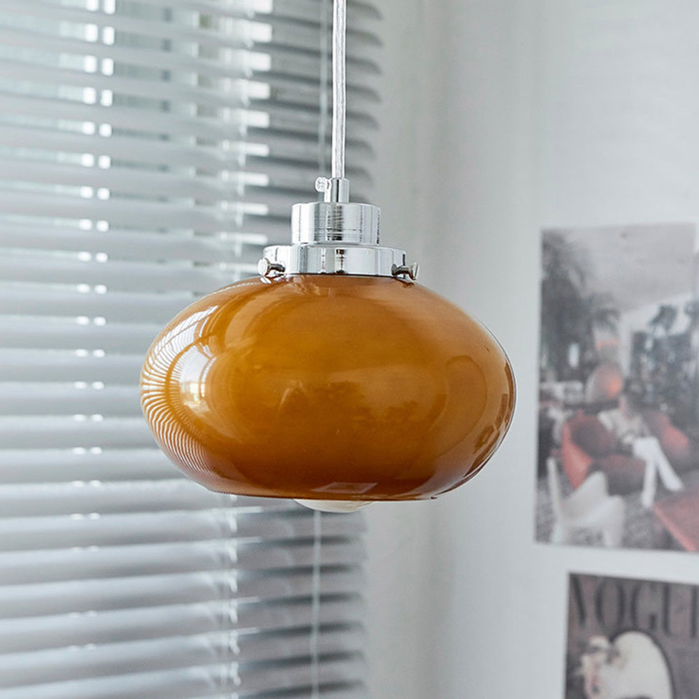 Bauhaus Medieval Yellow Glass Pendant Light