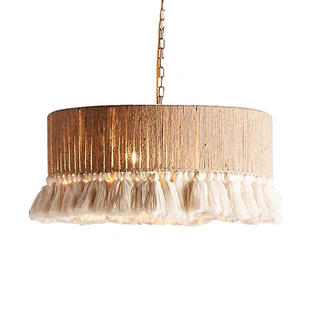 Boho Homemade Rope Round Pendant Light