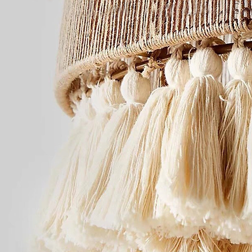 Boho Homemade Rope Round Pendant Light