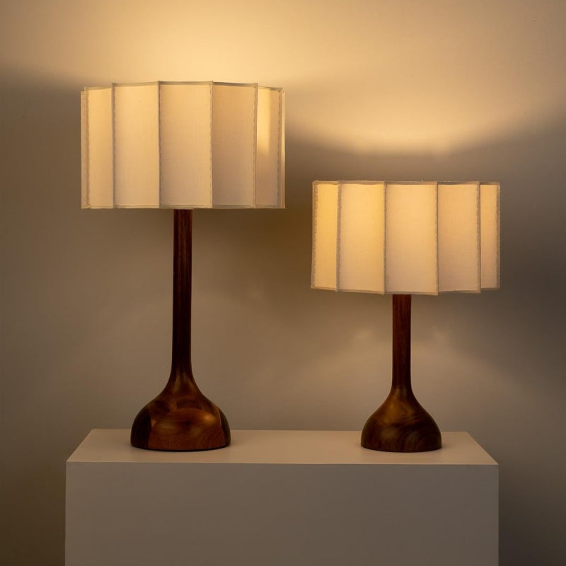 Retro Walnut Fabric Table Lamp