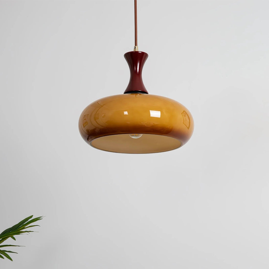 Wooden Yellow Dome Pendant Light for Kitchen Islands