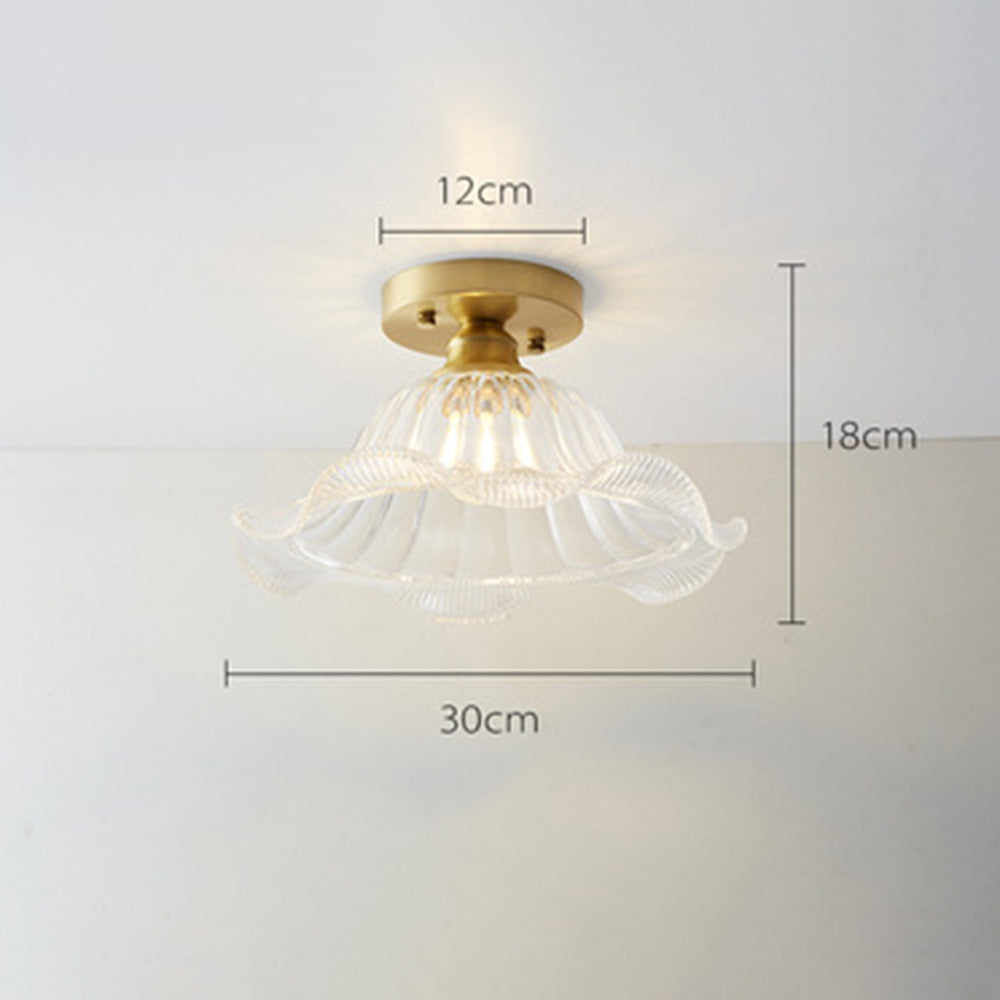 Simple Glass Semi Flush Ceiling Lights