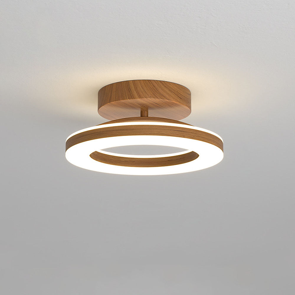 Acrylic Circle Wood LED Hallway Ceiling Light