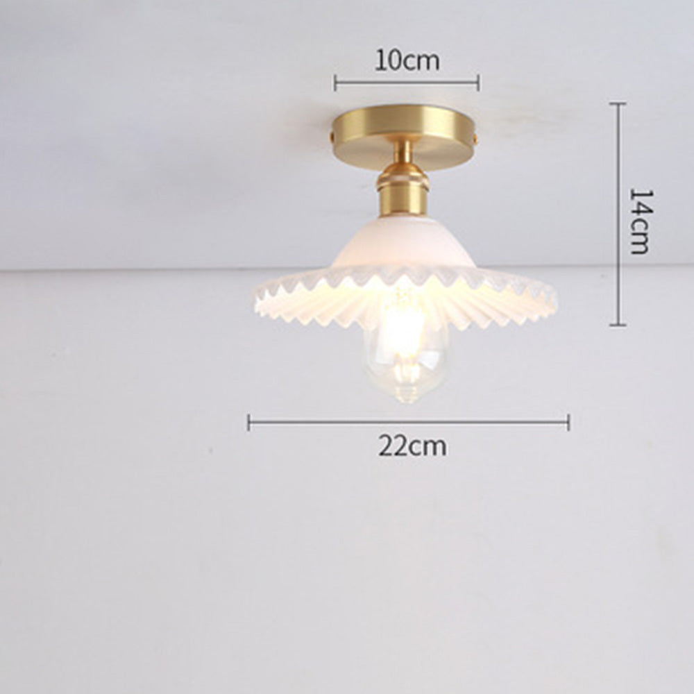 Simple Glass Semi Flush Ceiling Lights