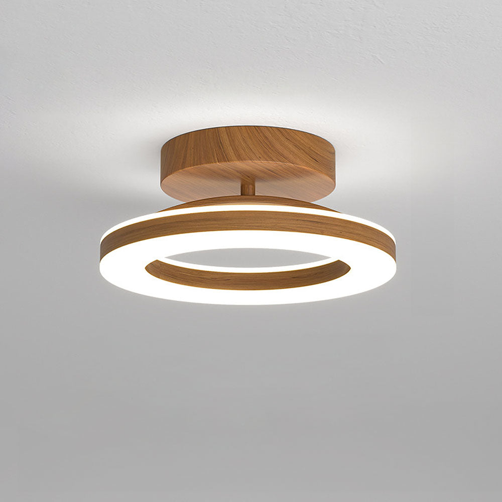 Acrylic Circle Wood LED Hallway Ceiling Light