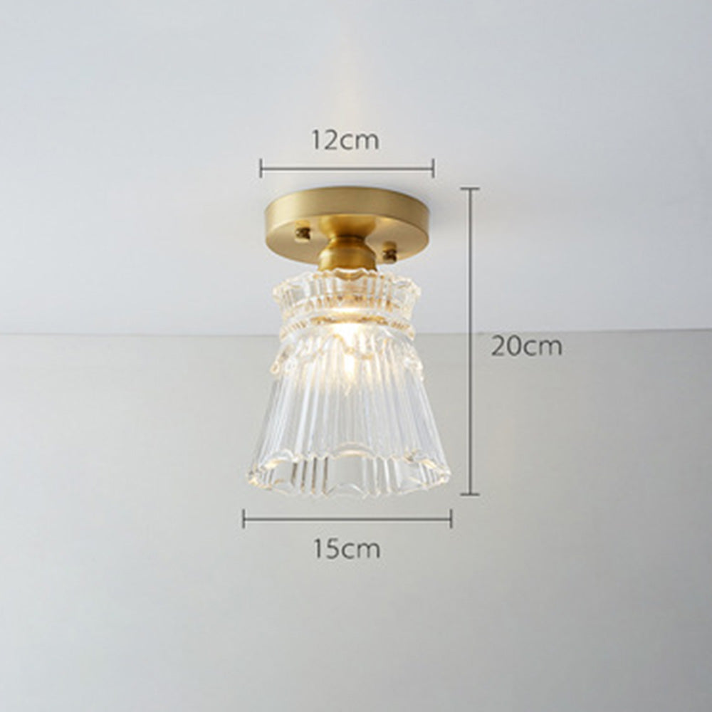 Simple Glass Semi Flush Ceiling Lights