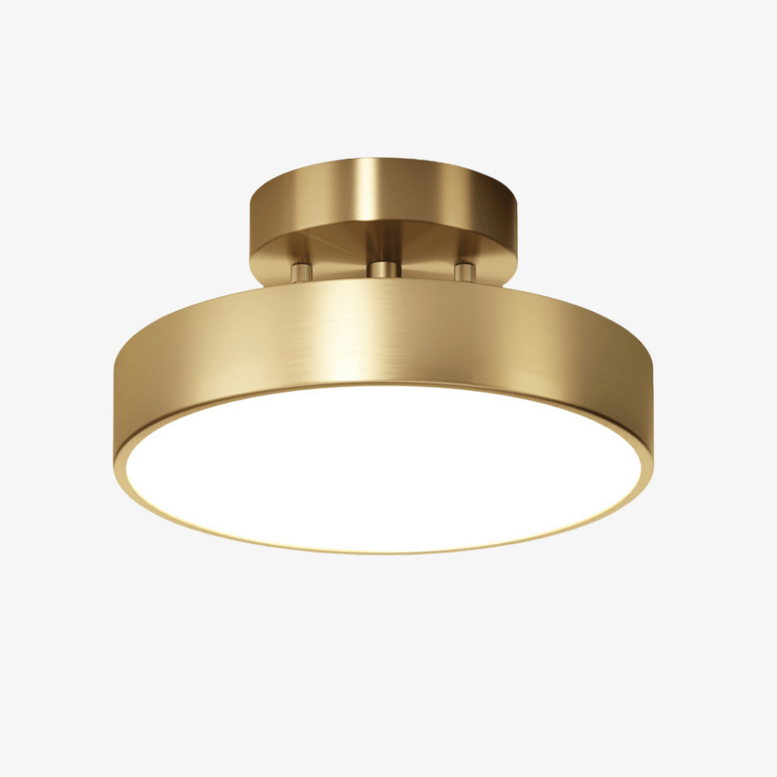 Simple Led Copper Semi Flush Mount Ceiling Light