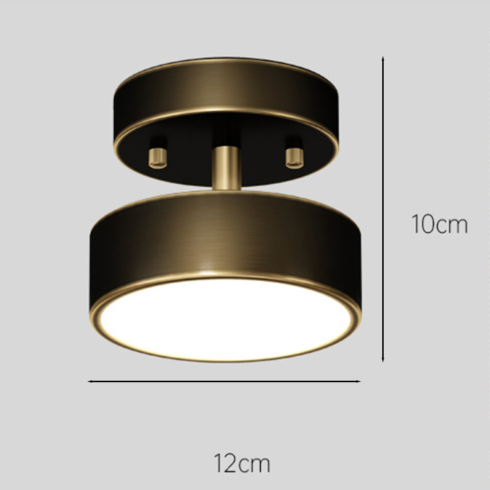 Simple Led Copper Semi Flush Mount Ceiling Light