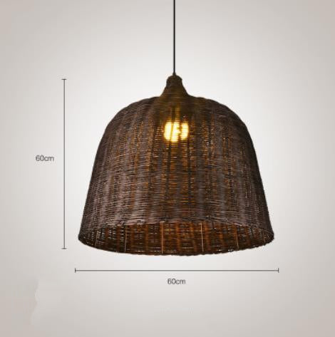 Bamboo Rattan Basket Pendant Light For Kitchen