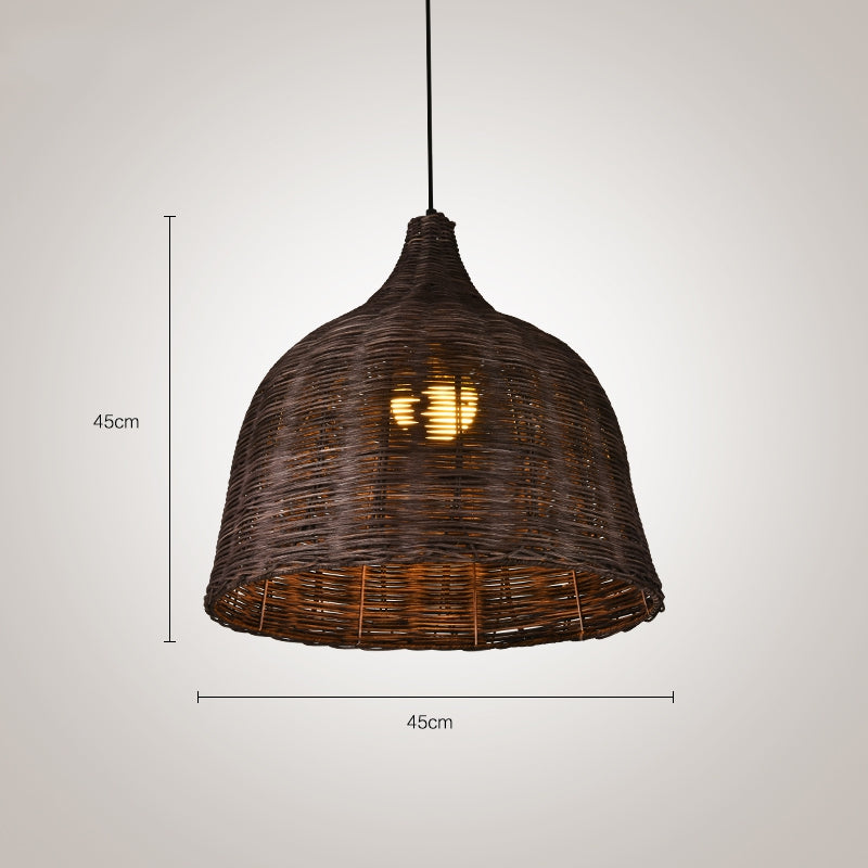 Bamboo Rattan Basket Pendant Light For Kitchen