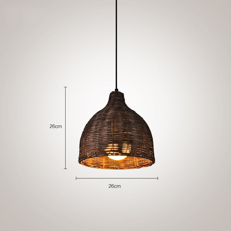 Bamboo Rattan Basket Pendant Light For Kitchen