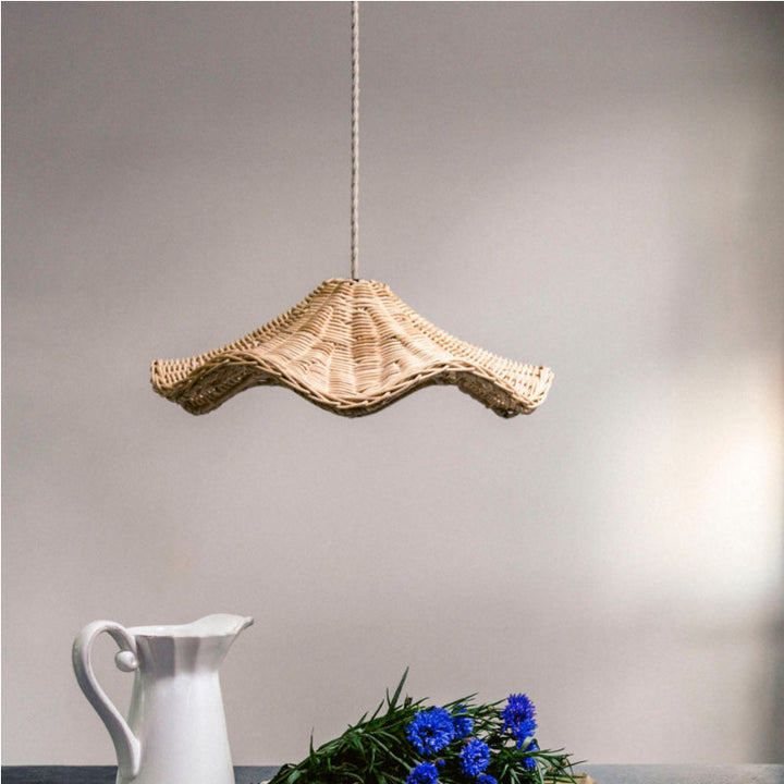 Boho Wicker Rattan Farmouse Pendant Light