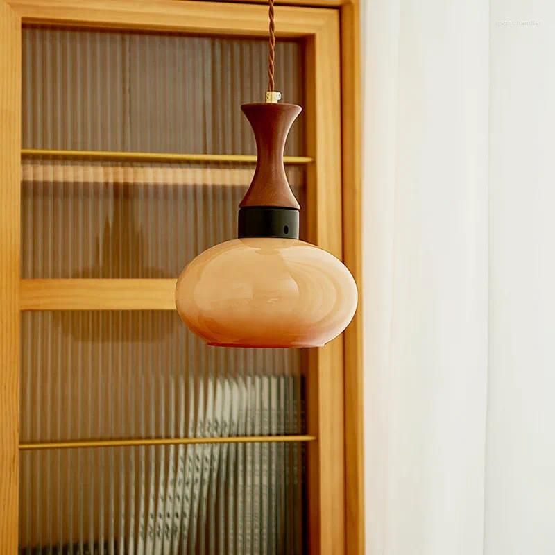 Wooden Yellow Dome Pendant Light for Kitchen Islands