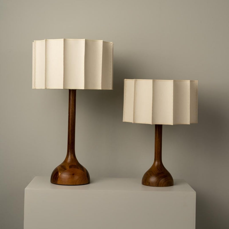 Retro Walnut Fabric Table Lamp