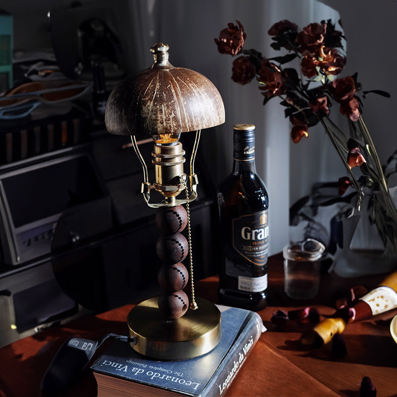 Retro Coconut Shell Decor Table Lamp