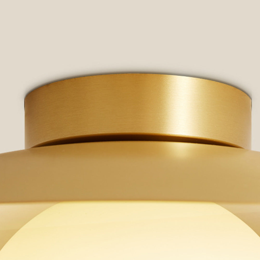 Brass Cap Gold Semi Flush Mount Ceiling Light