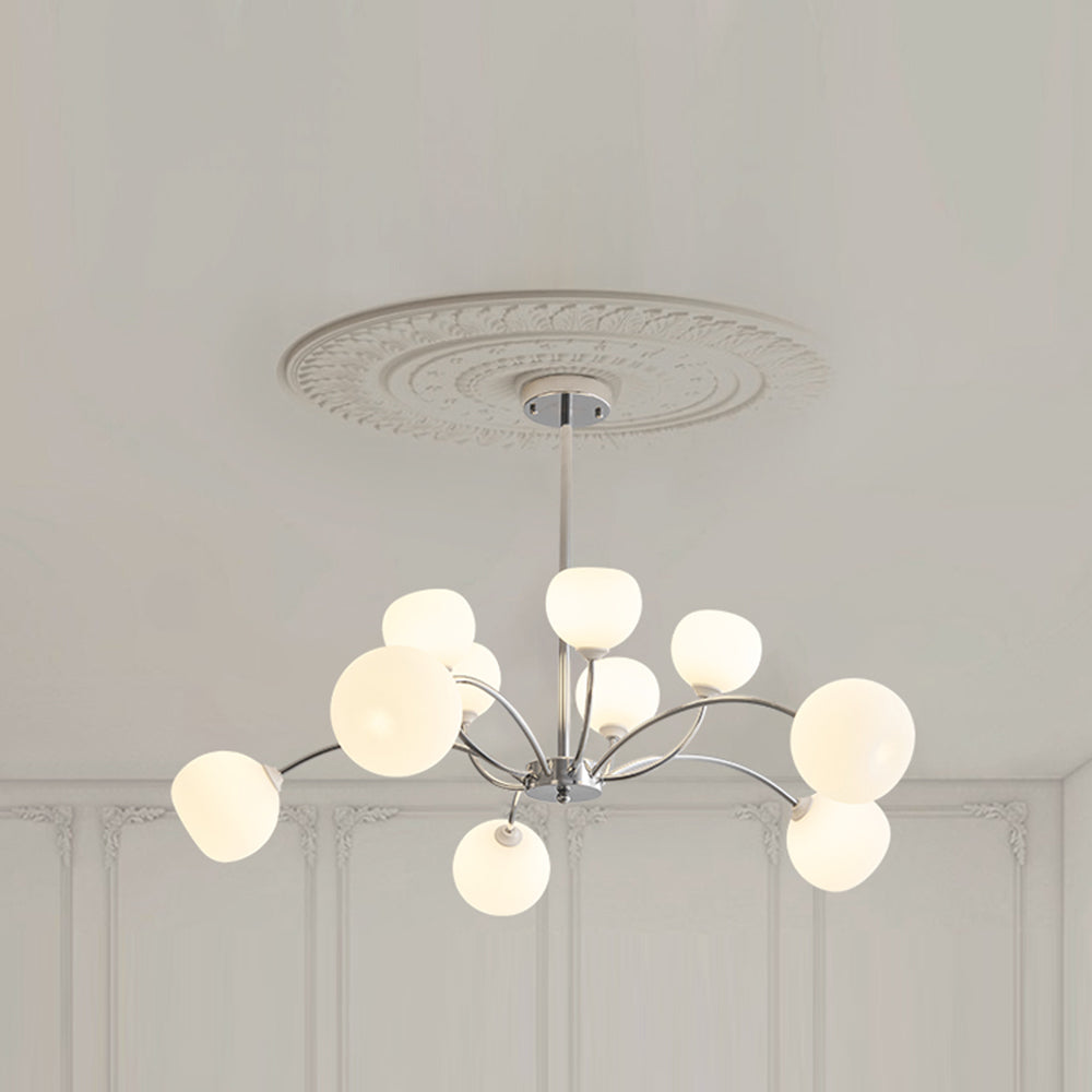 White Glass Globe Sputnik Shape Chandelier