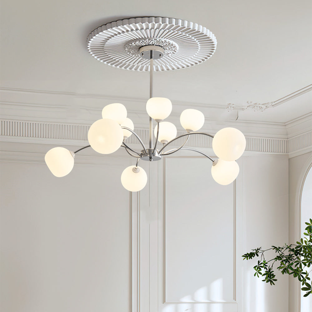 White Glass Globe Sputnik Shape Chandelier