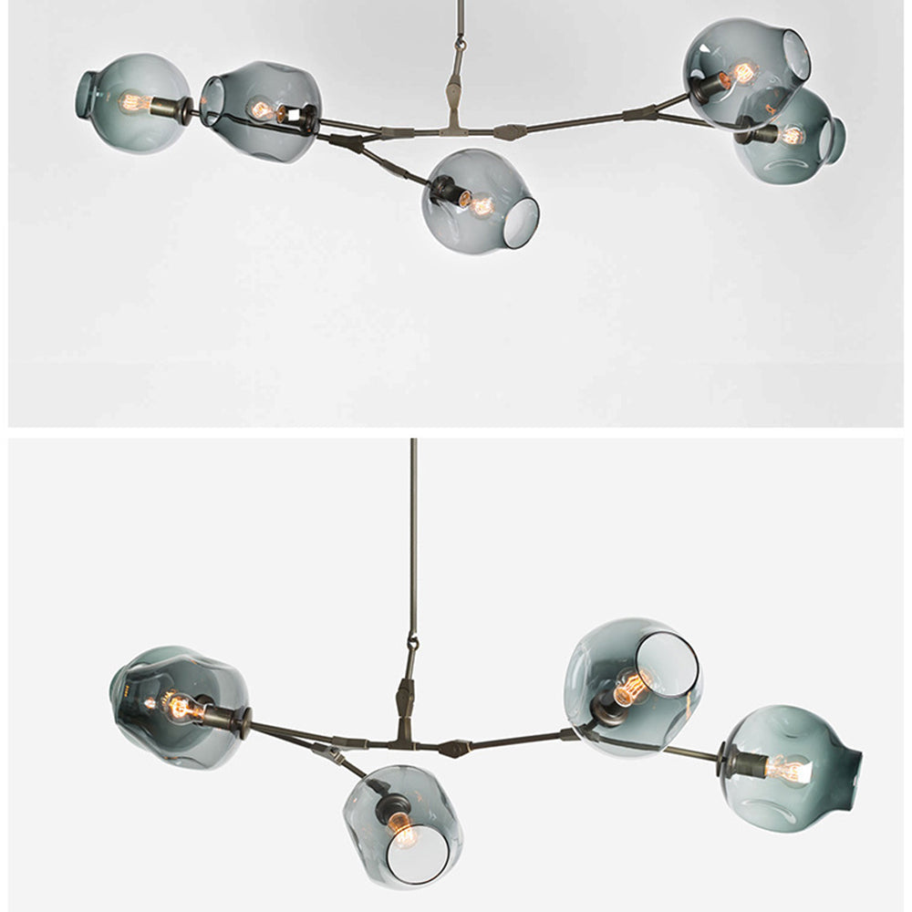 Branching Bubble Glass Ball Chandelier for Living Room