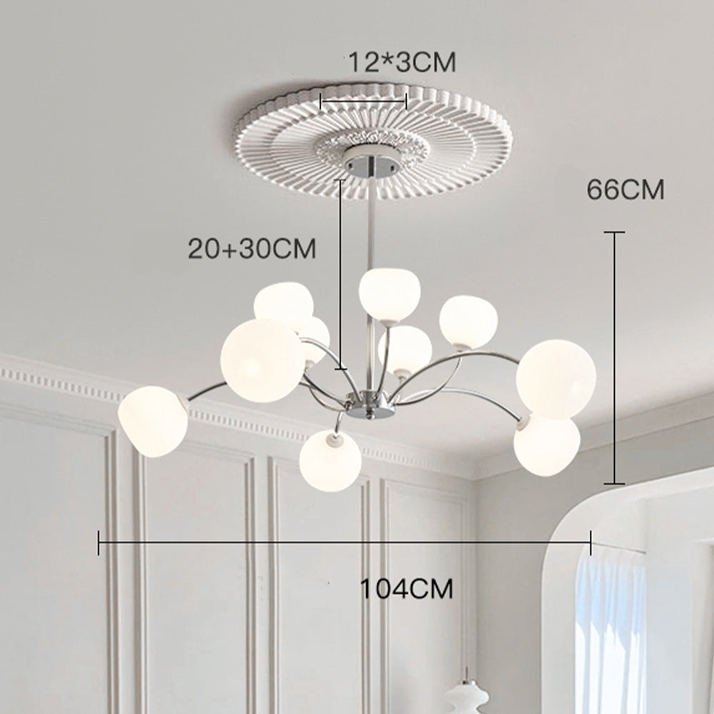 White Glass Globe Sputnik Shape Chandelier