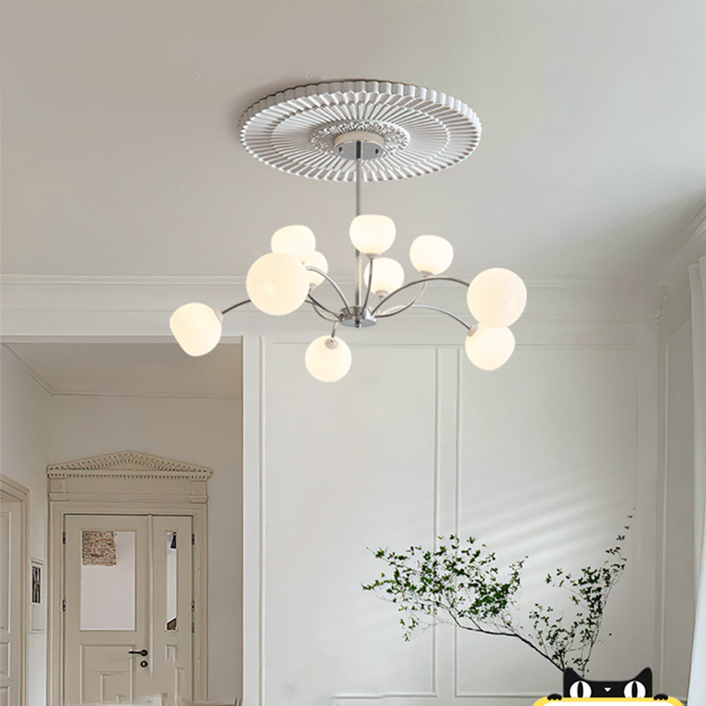 White Glass Globe Sputnik Shape Chandelier