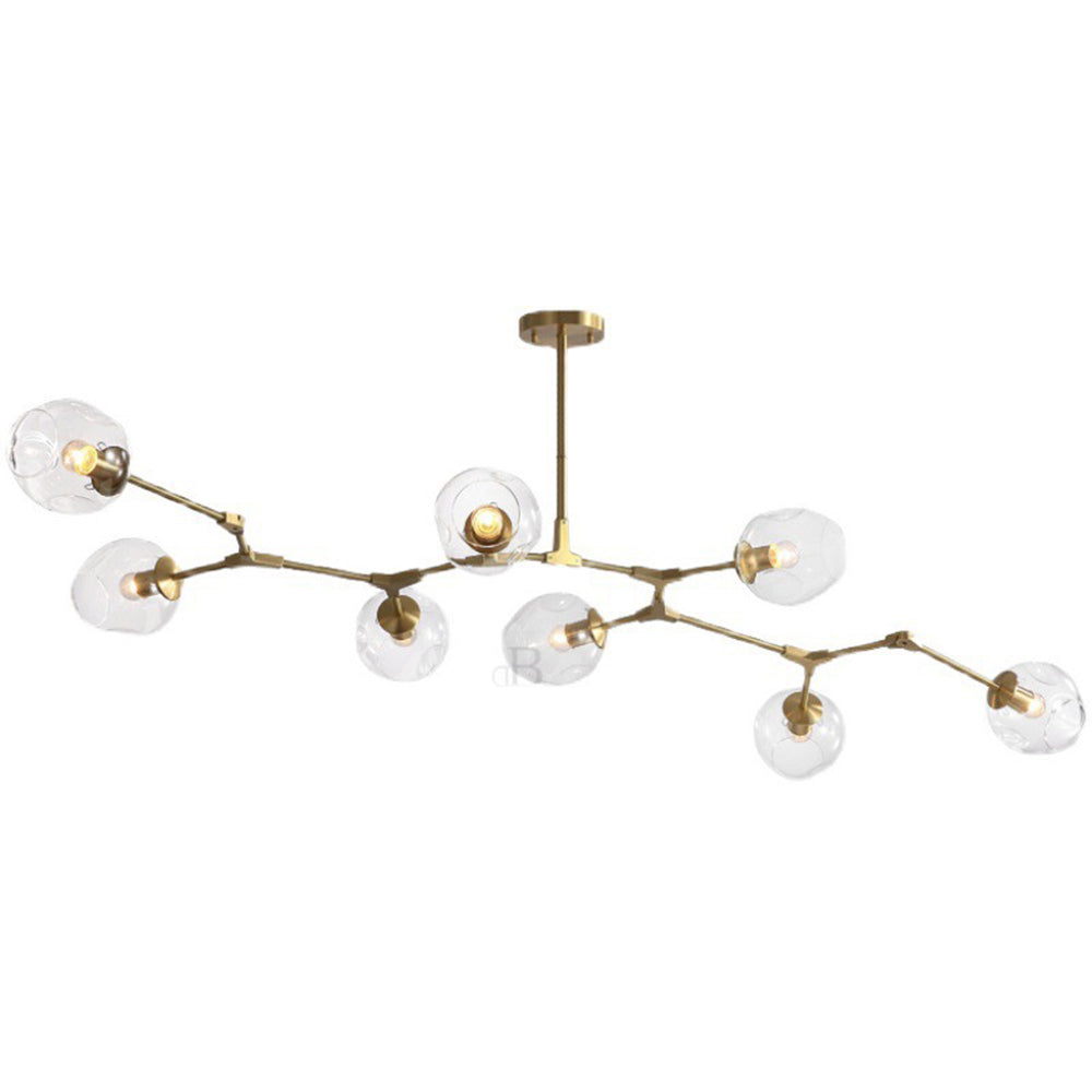 Branching Bubble Glass Ball Chandelier for Living Room