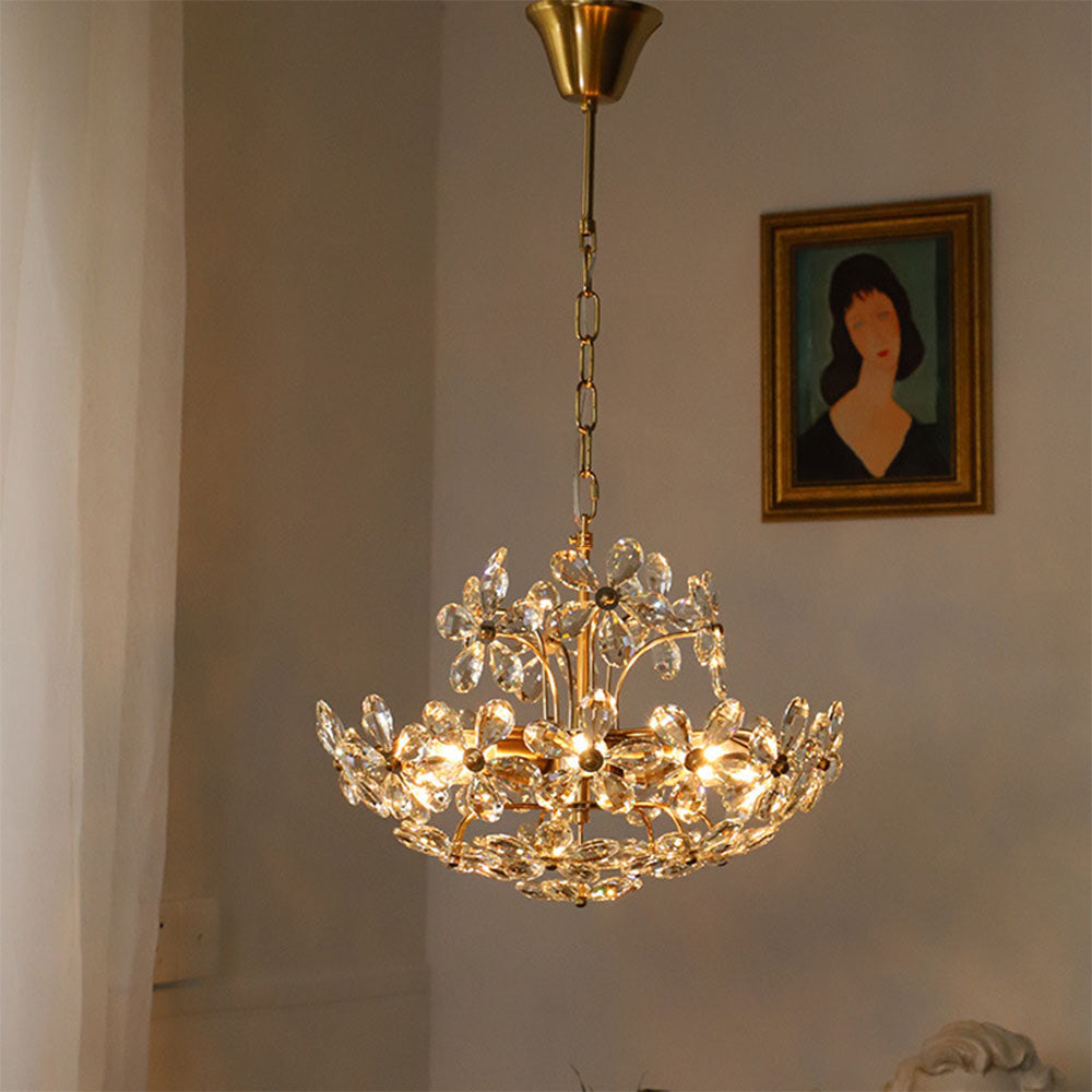 Luxury Crystal Bouquet Brass Chandeliers