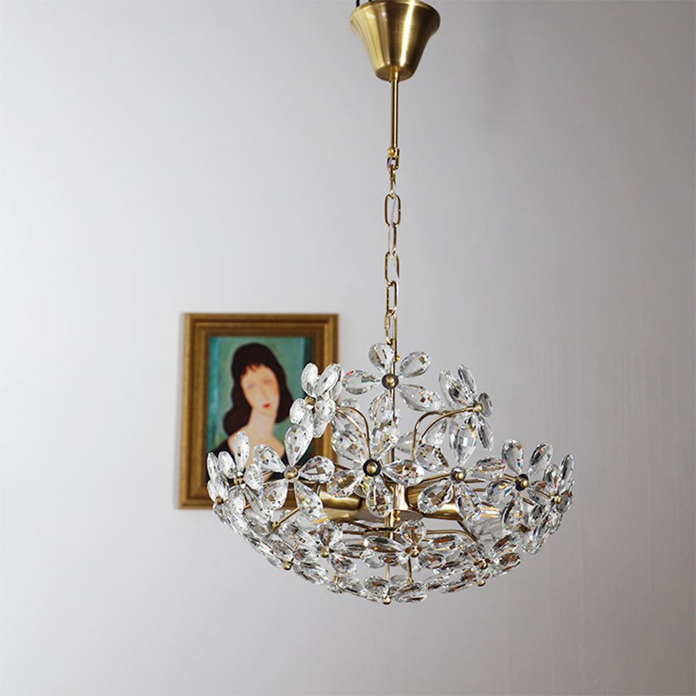 Luxury Crystal Bouquet Brass Chandeliers