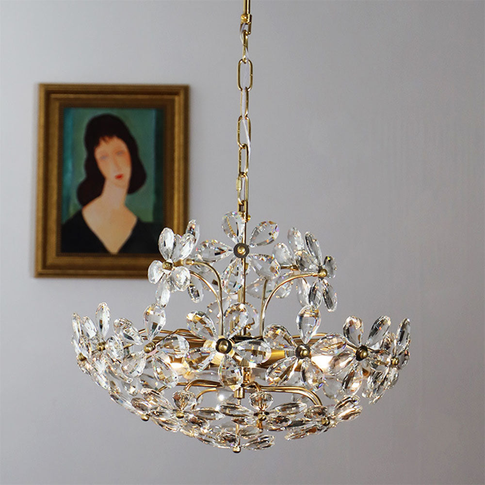 Luxury Crystal Bouquet Brass Chandeliers