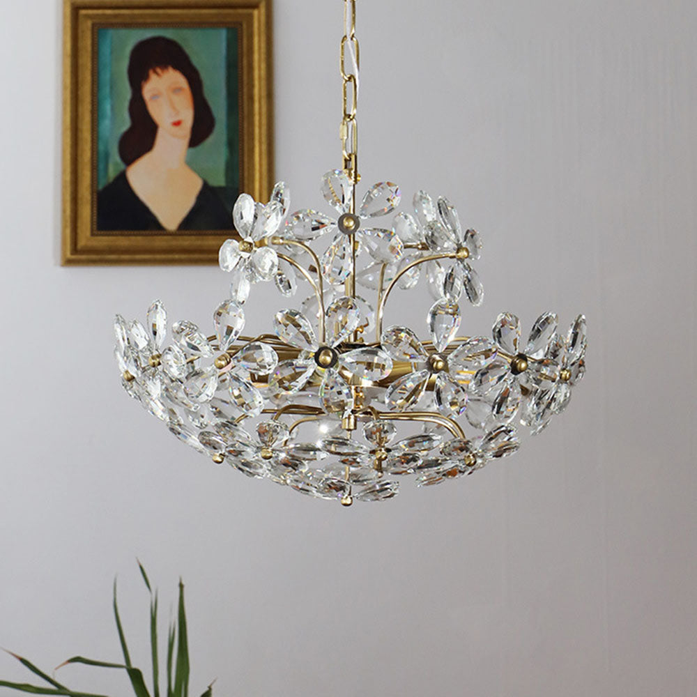 Luxury Crystal Bouquet Brass Chandeliers