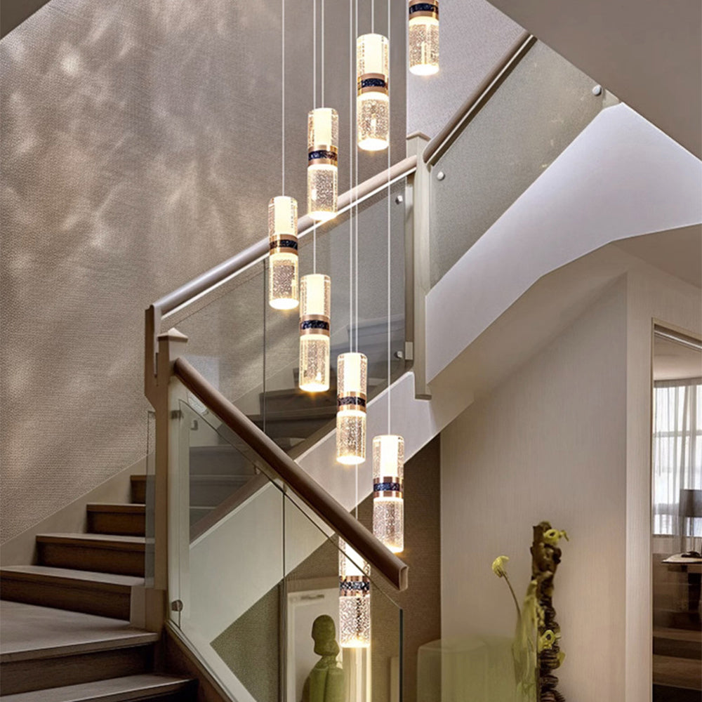 Luxury Crystal Staircase Long Chandelier