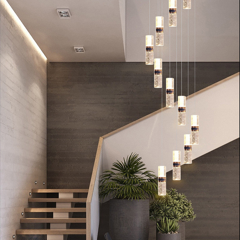 Luxury Crystal Staircase Long Chandelier