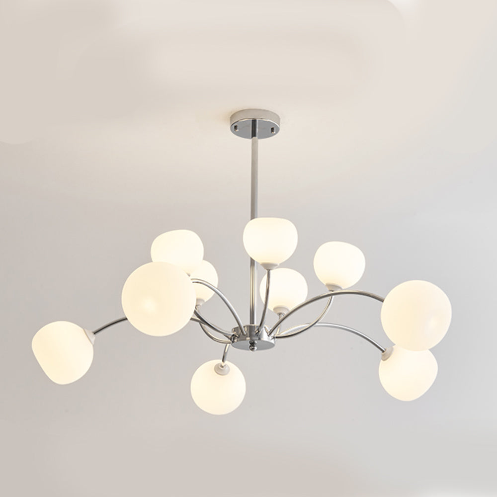 White Glass Globe Sputnik Shape Chandelier