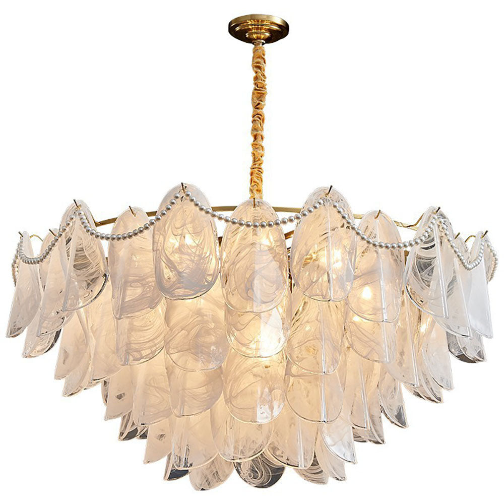 Contemporary Cloud-Inspired Frosted Glass Living Room Chandelier