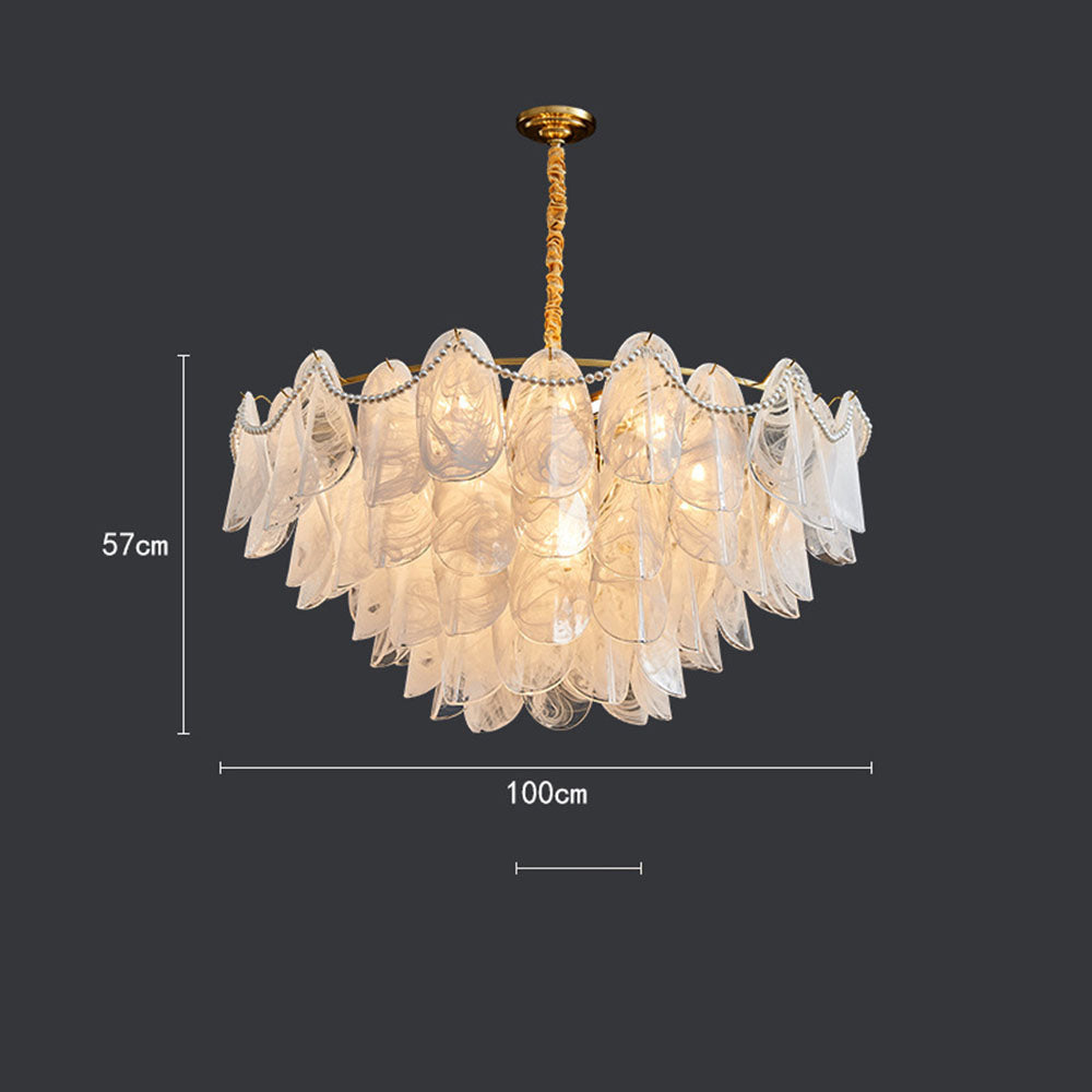 Contemporary Cloud-Inspired Frosted Glass Living Room Chandelier