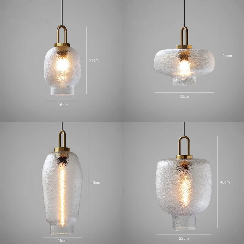 Clear Frosted Glass Pendant Light for Kitchen