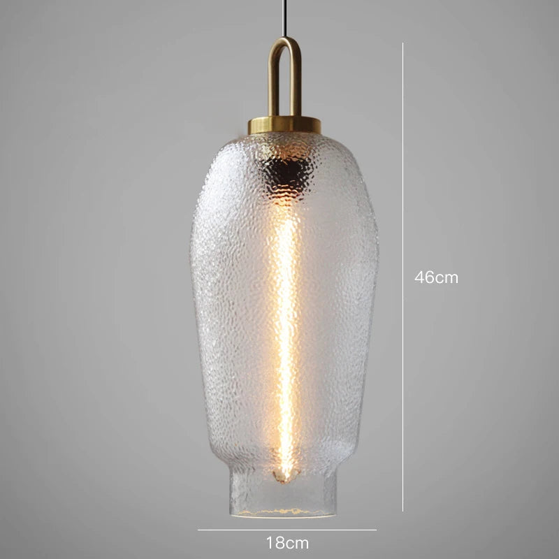 Clear Frosted Glass Pendant Light for Kitchen