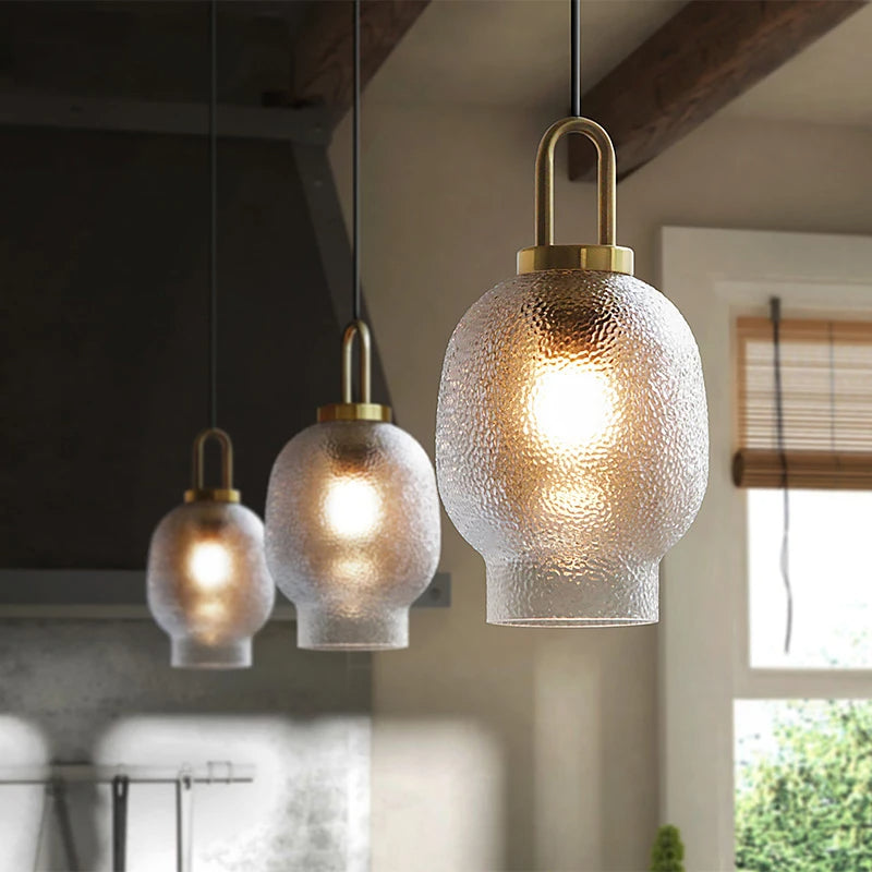 Clear Frosted Glass Pendant Light for Kitchen